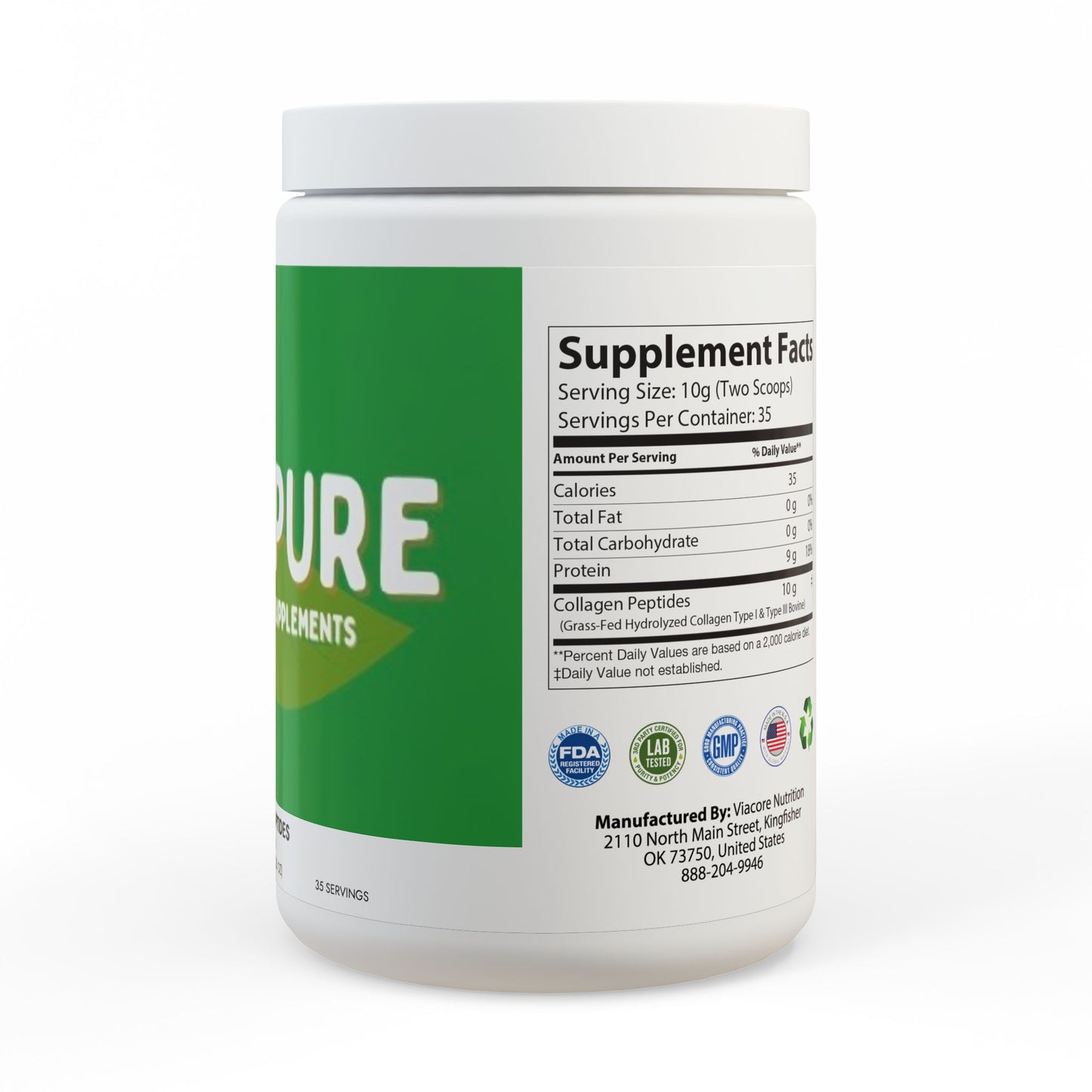 Collagen Peptides Type I & III Supplement (350g, 12.3oz)