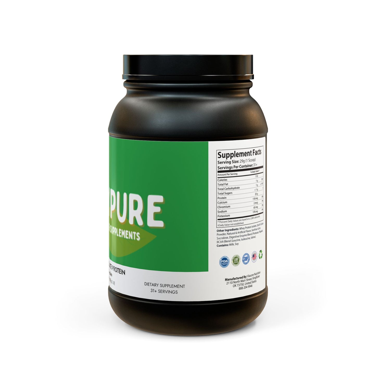 Whey Isolate Protein Supplement (907g, 2lb)